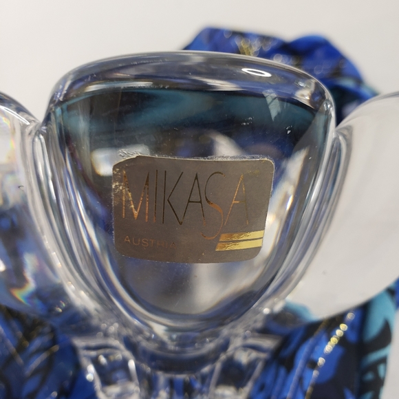 MIKASA AUSTRIA CLEAR  SCALLOPED FLORAL CRYSTAL VOTIVE CANDLE HOLDER SET GLASS - Picture 10 of 15